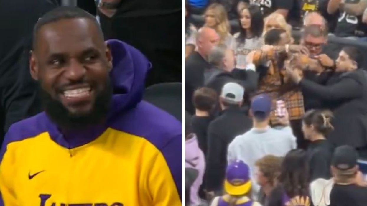 LeBron James saw the funny side on the man being ejected