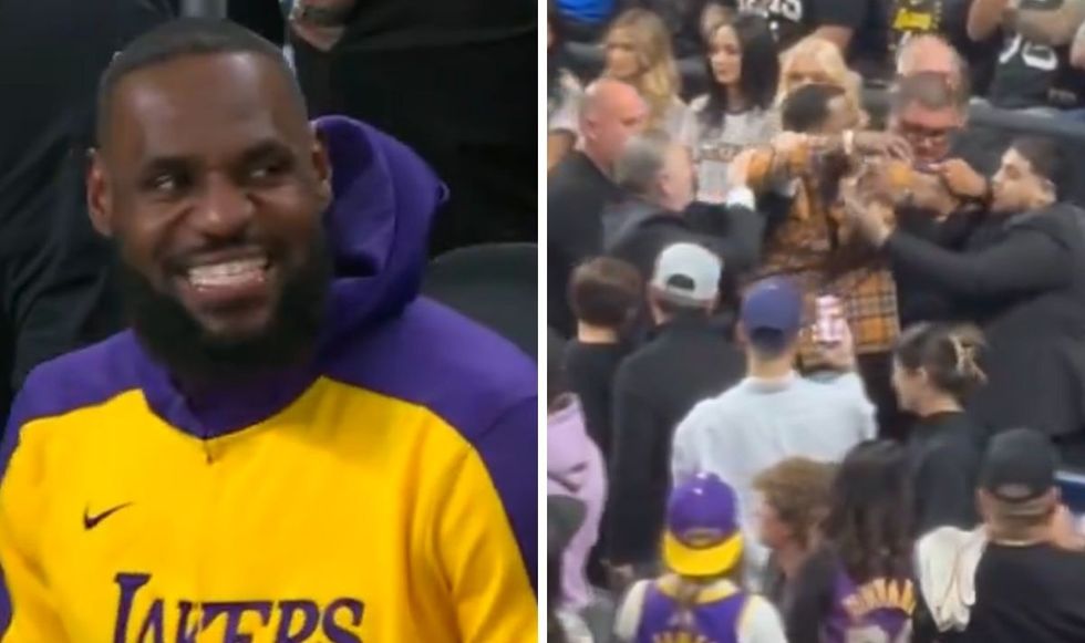 LeBron James saw the funny side on the man being ejected