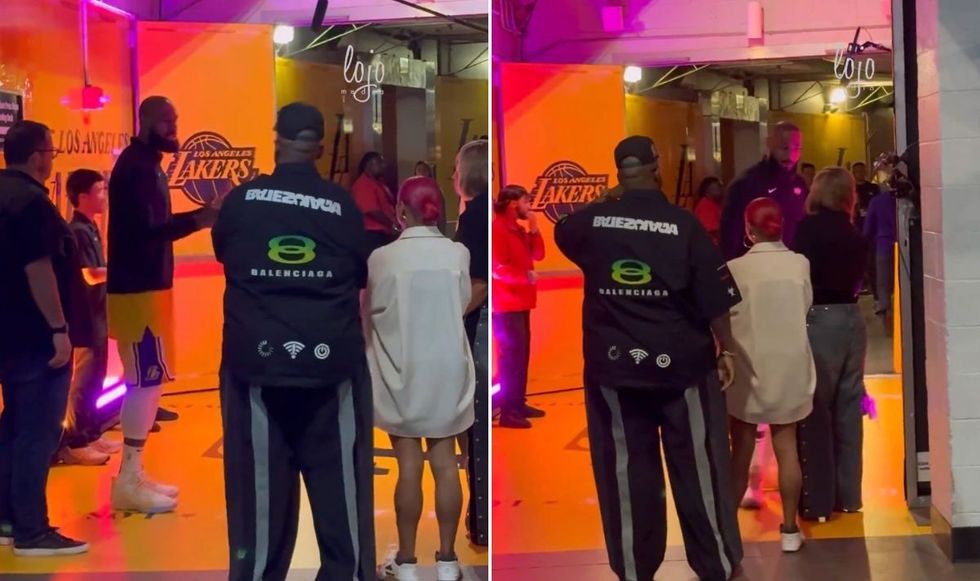 LeBron James was captured sharing a special moment with his wife Savannah in the arena tunnel