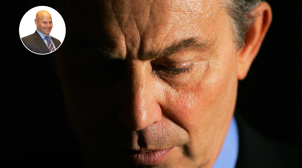 Lee Cohen (left), Tony Blair (middle)