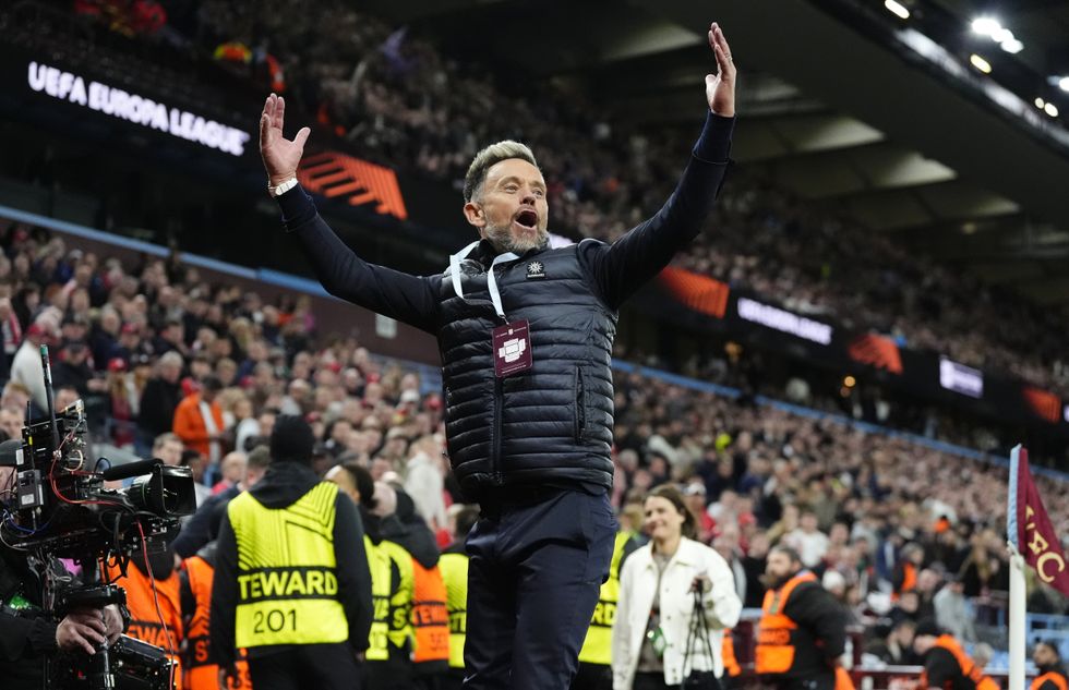 Lee Hendrie could barely contain his joy as Aston Villa reached the Europa League final