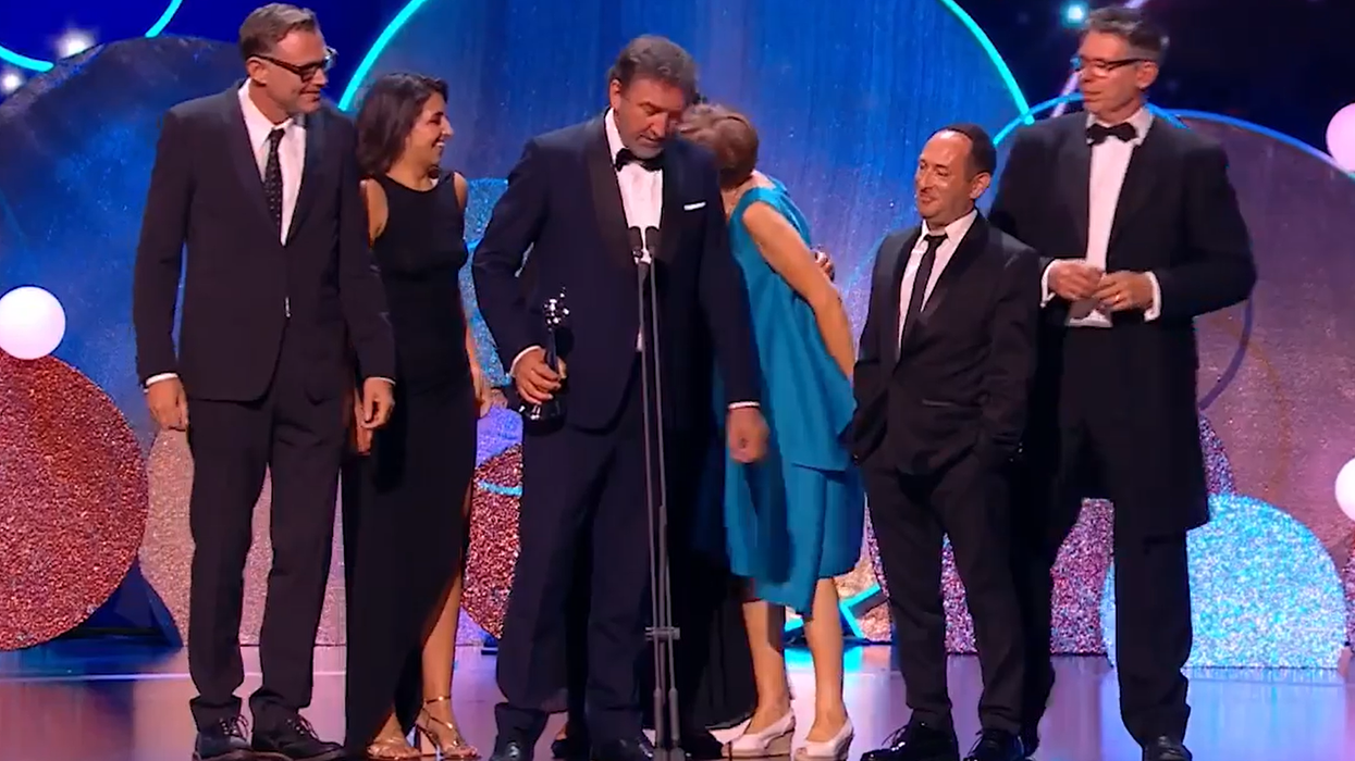 Lee Mack and the 1% Club crew
