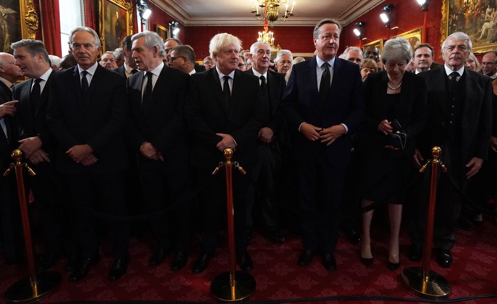 (Left-right front) Labour leader Sir Keir Starmer, former prime ministers Tony Blair, Gordon Brown, Boris Johnson, David Cameron, Theresa May and John Major ahead of the Accession Council ceremony at St James's Palace, London, where King Charles III is formally proclaimed monarch. Charles automatically became King on the death of his mother, but the Accession Council, attended by Privy Councillors, confirms his role. Picture date: Saturday September 10, 2022.