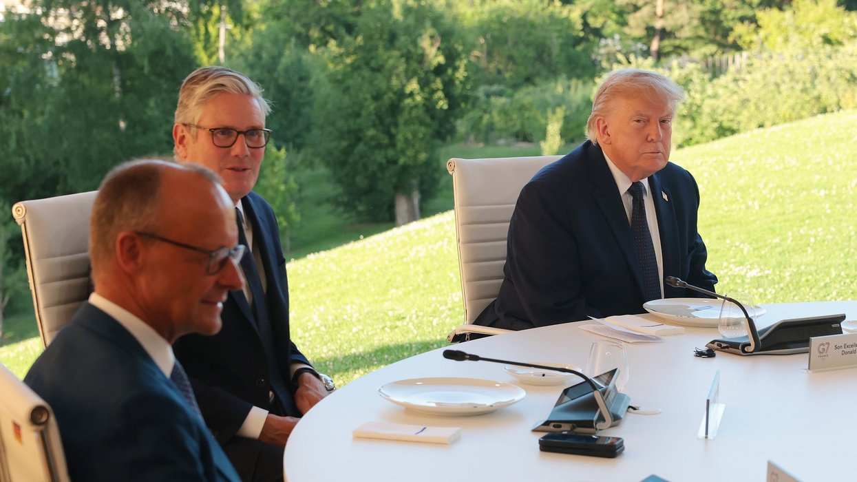 (left to right) Friedrich Merz, Keir Starmer, Donald Trump