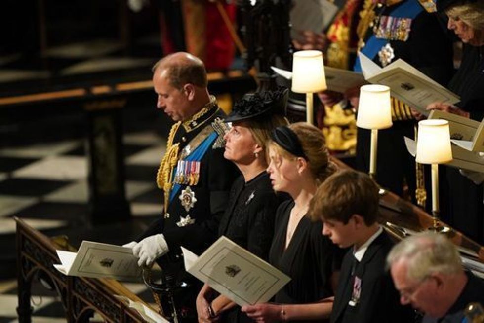 (Left to right) The Duke of Wessex, the Countess of Wessex, Lady Louise Windsor and James, Viscount Severn at the Committal Service for Queen Elizabeth II held at St George's Chapel in Windsor Castle, Berkshire. Picture date: Monday September 19, 2022.