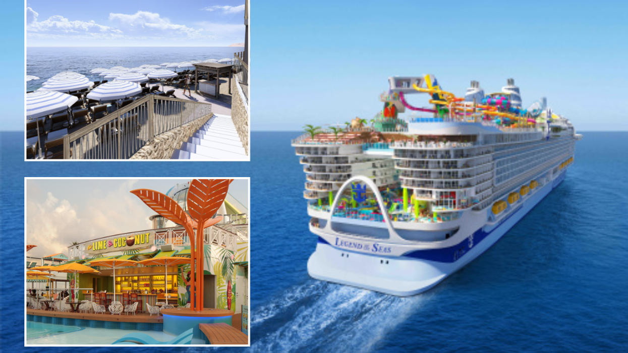 Legend of the Seas / The Lime & Coconut Royal Caribbean ship /  brand-new Royal Beach Club Santorini