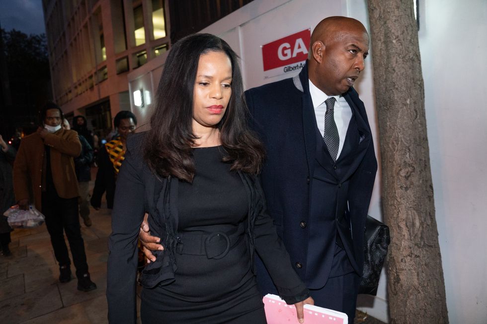 Leicester East MP Claudia Webbe leaves Westminster Magistrates Court, London, she has been given a 10-week jail term suspended for two years and 200 hours' community service for harassing Michelle Merritt, a long-term friend of her boyfriend, Lester Thomas, who said she needed therapy after her ordeal.