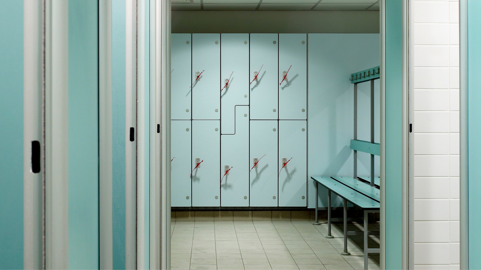 Leisure centre changing rooms