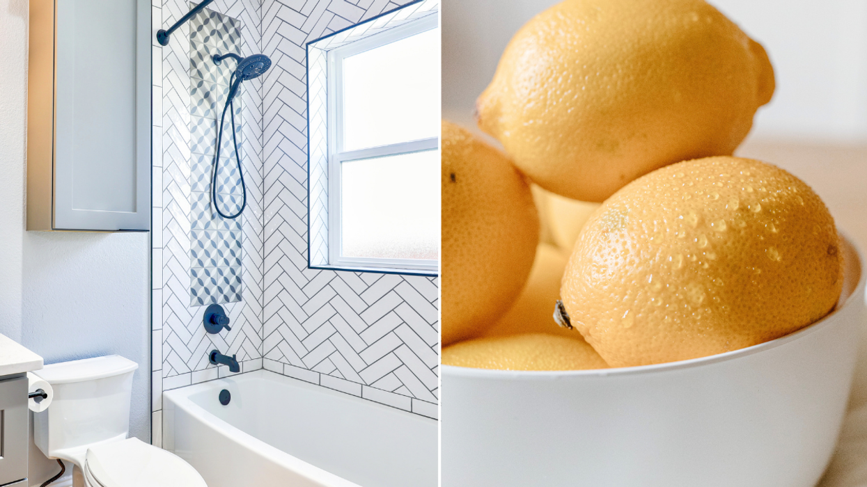 Lemons clean bathroom