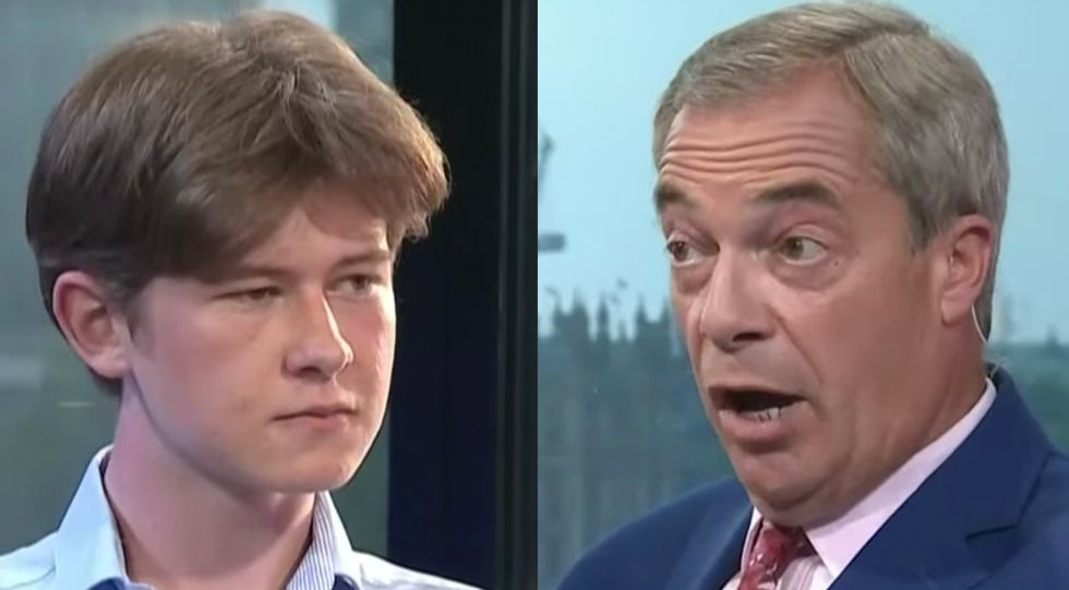 Leo Shepherd and Nigel Farage