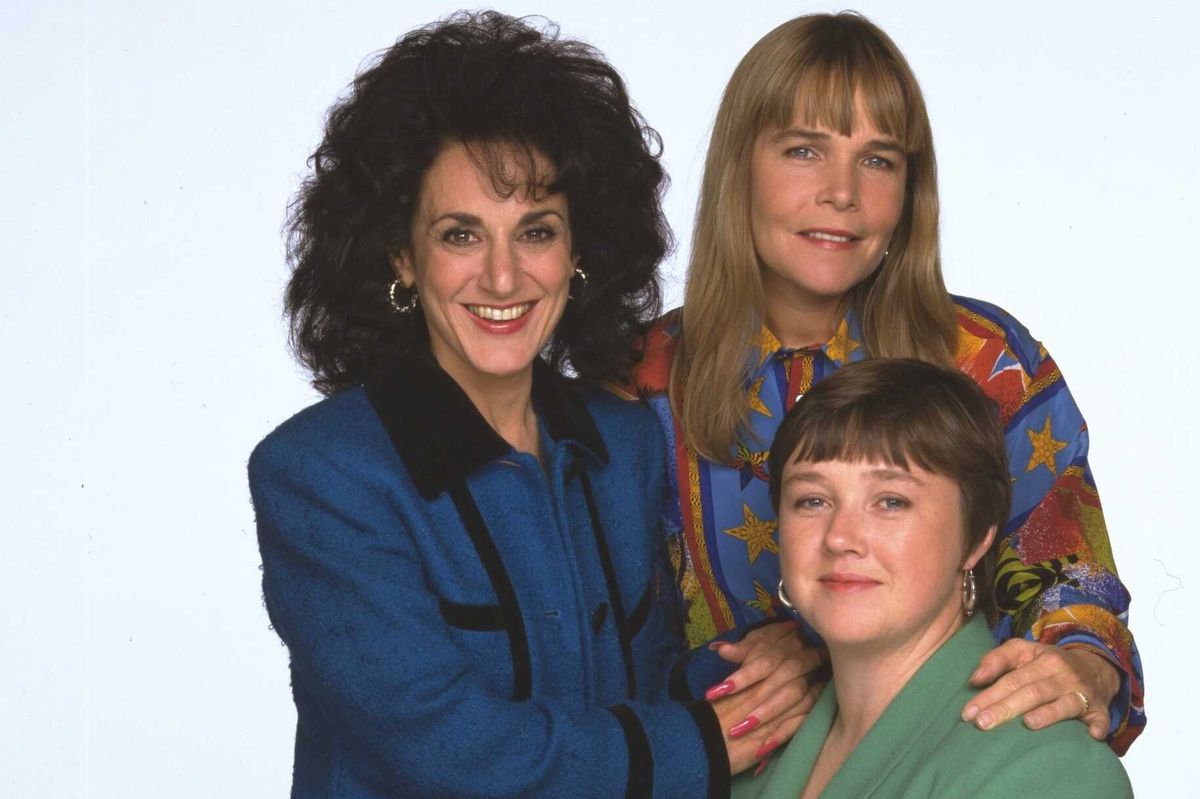 Lesley Joseph, Linda Robson and Pauline Quirke in character as Dorien, Tracey and Sharon in 1992