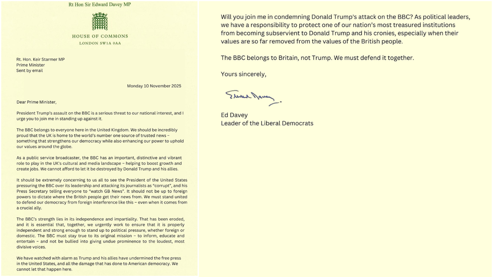Letter from Ed Davey to Sir Keir Starmer
