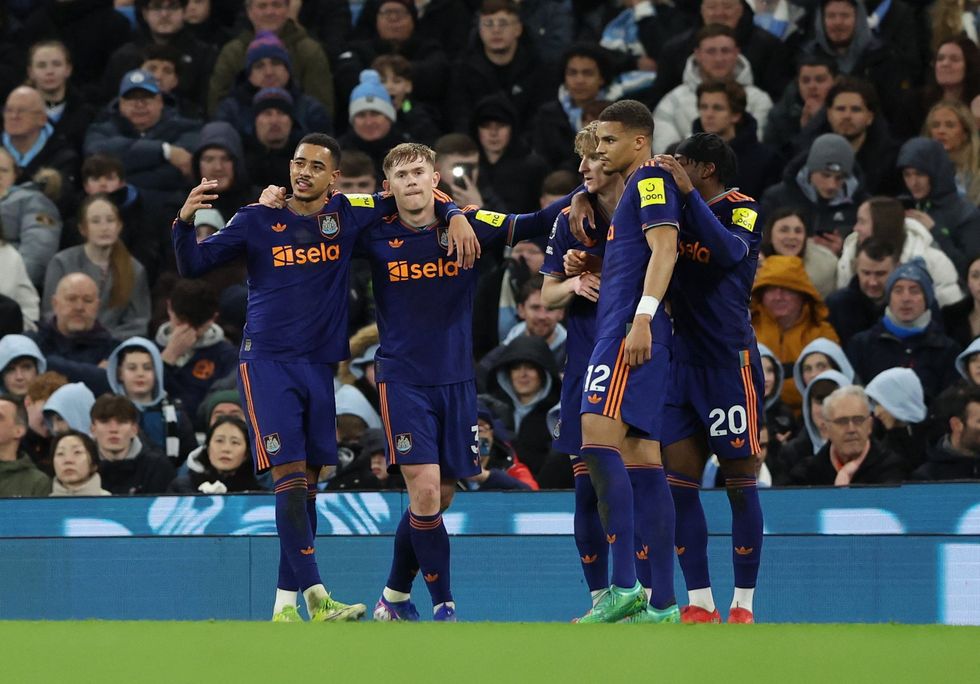 Lewis Hall scored an equaliser for Newcastle, who only arrived back in England days earlier from Azerbaijan