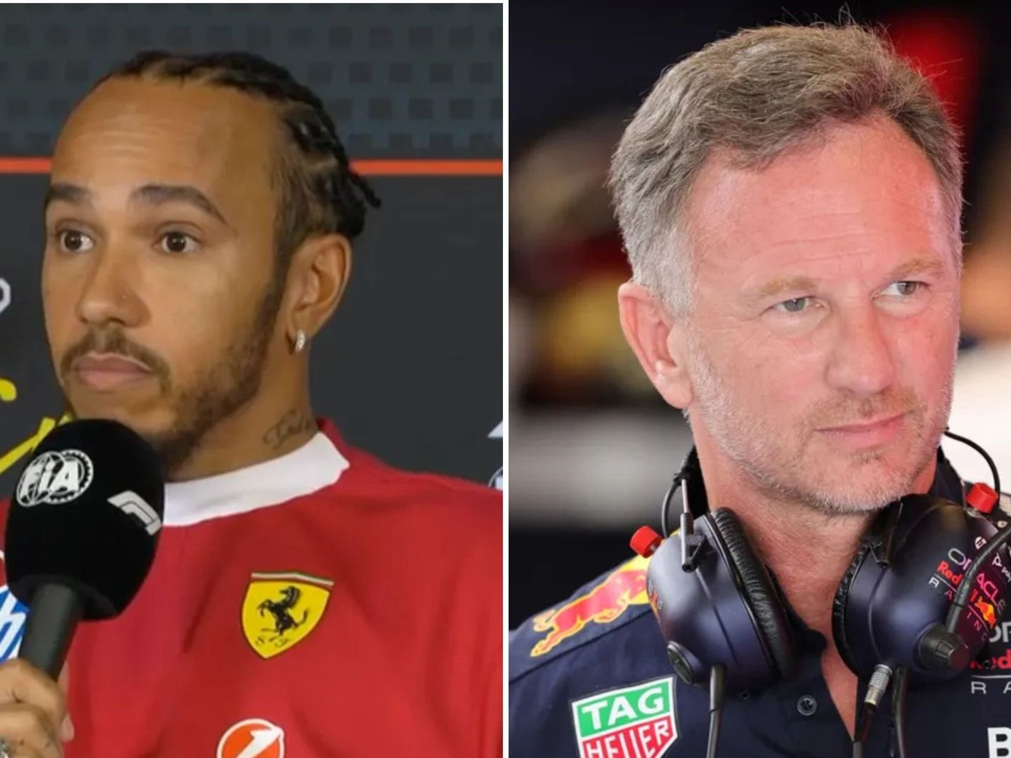Lewis Hamilton and Christian Horner