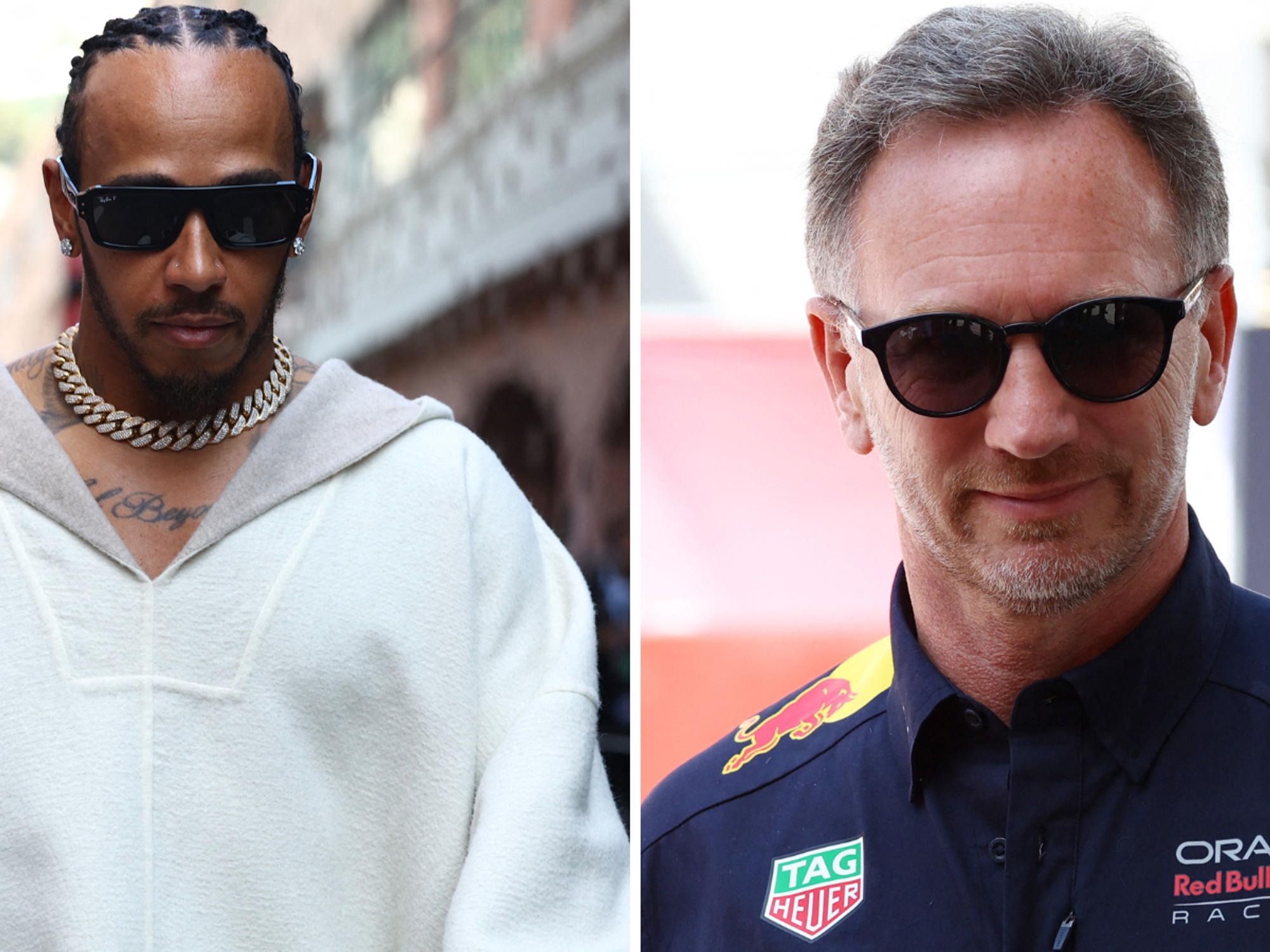 Lewis Hamilton and Christian Horner