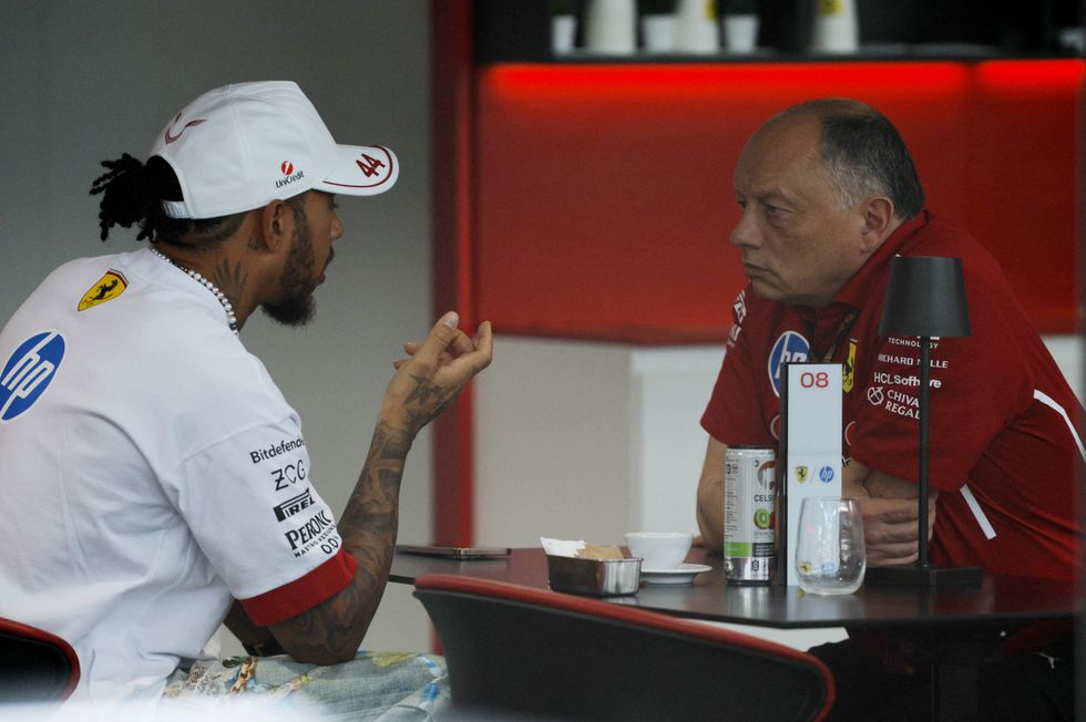 Lewis Hamilton and Fred Vasseur