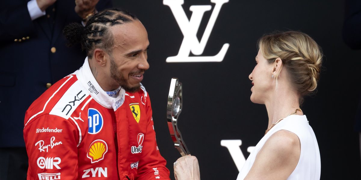 Princess Charlene hands trophy to Lewis Hamilton at Monaco Grand Prix after losing to Kimi Antonelli Princess Charlene hands trophy to Lewis Hamilton at Monaco Grand Prix after losing to Kimi Antonelli