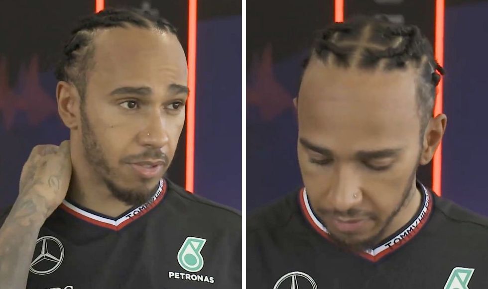 Lewis Hamilton appeared fed up with the Mercedes troubles