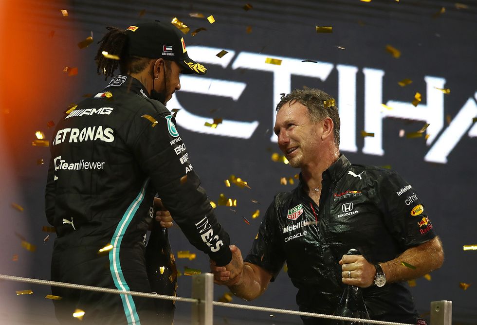 Lewis Hamilton appeared to make reference to Christian Horner's ongoing saga