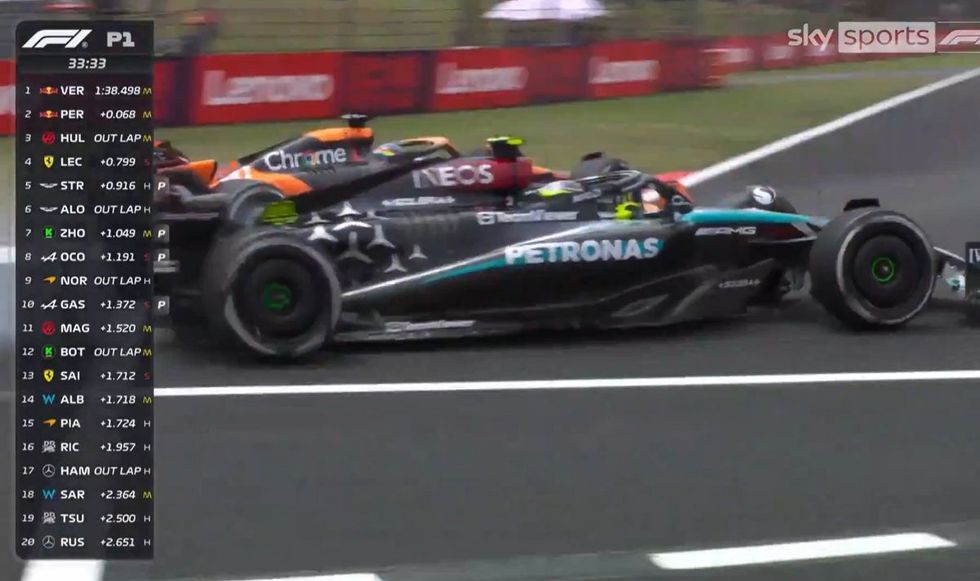 Lewis Hamilton nearly collided with Oscar Piastri