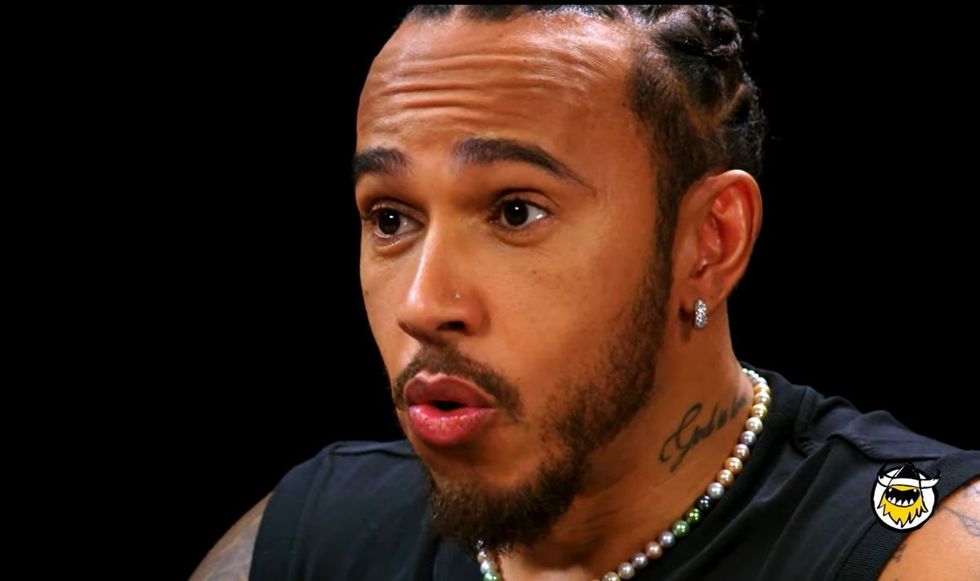Lewis Hamilton was fighting back tears during the interview