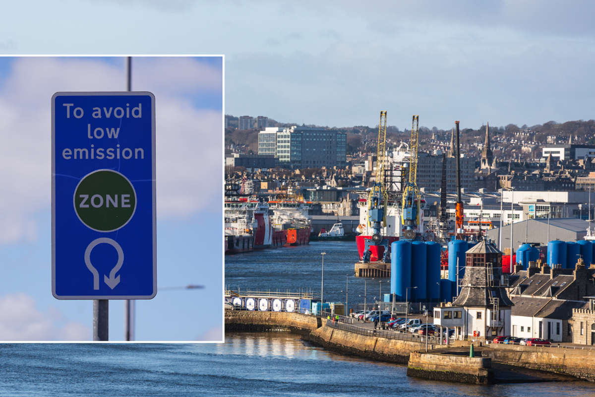 LEZ sign and Aberdeen photo