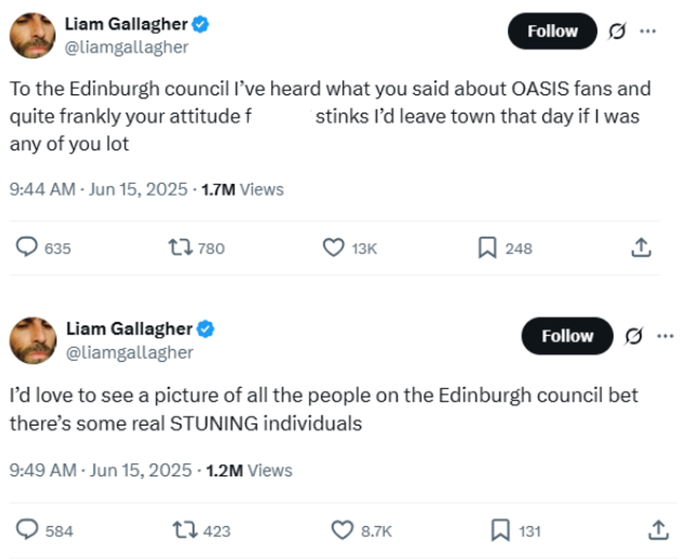 Liam Gallagher X post