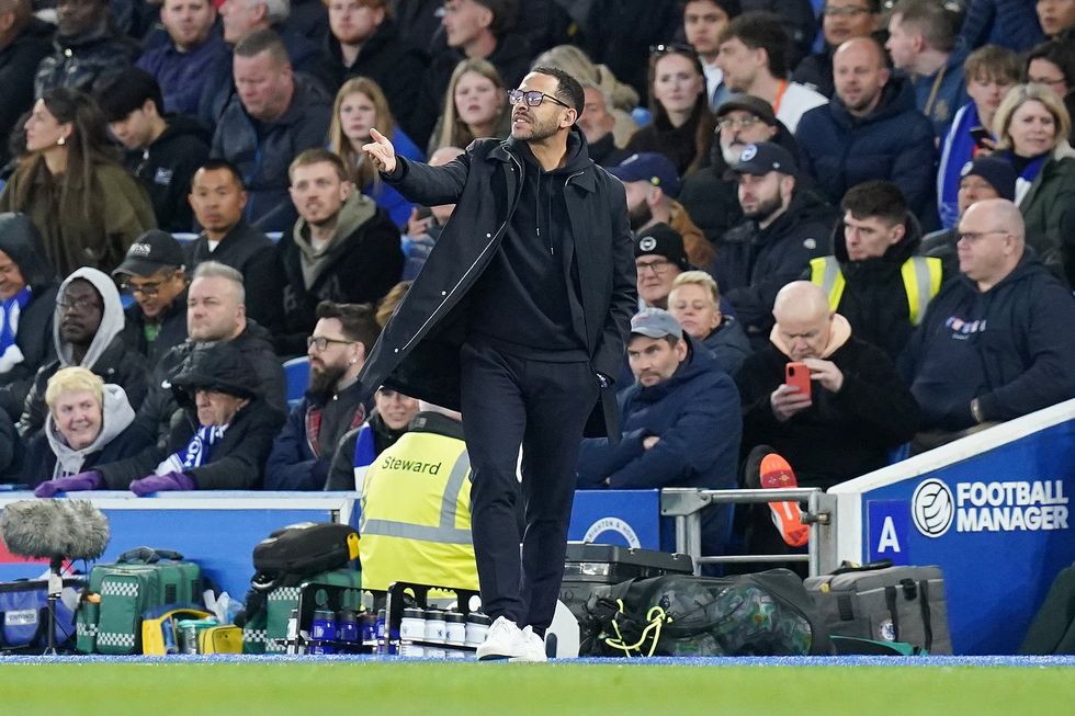 Liam Rosenior cut a frustrated figure on the touchline as Brighton crushed Chelsea