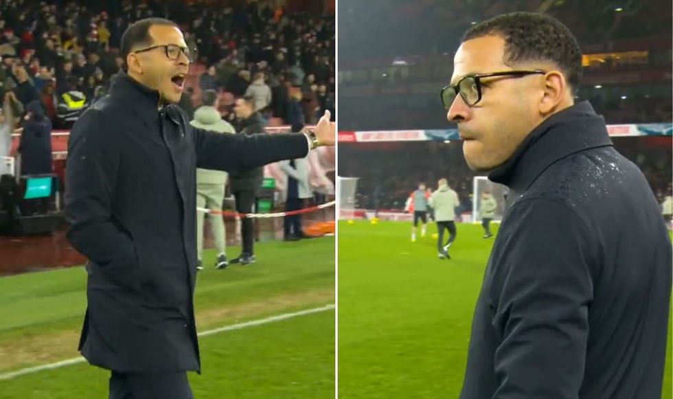Liam Rosenior shouted at the Arsenal players during the warm-up