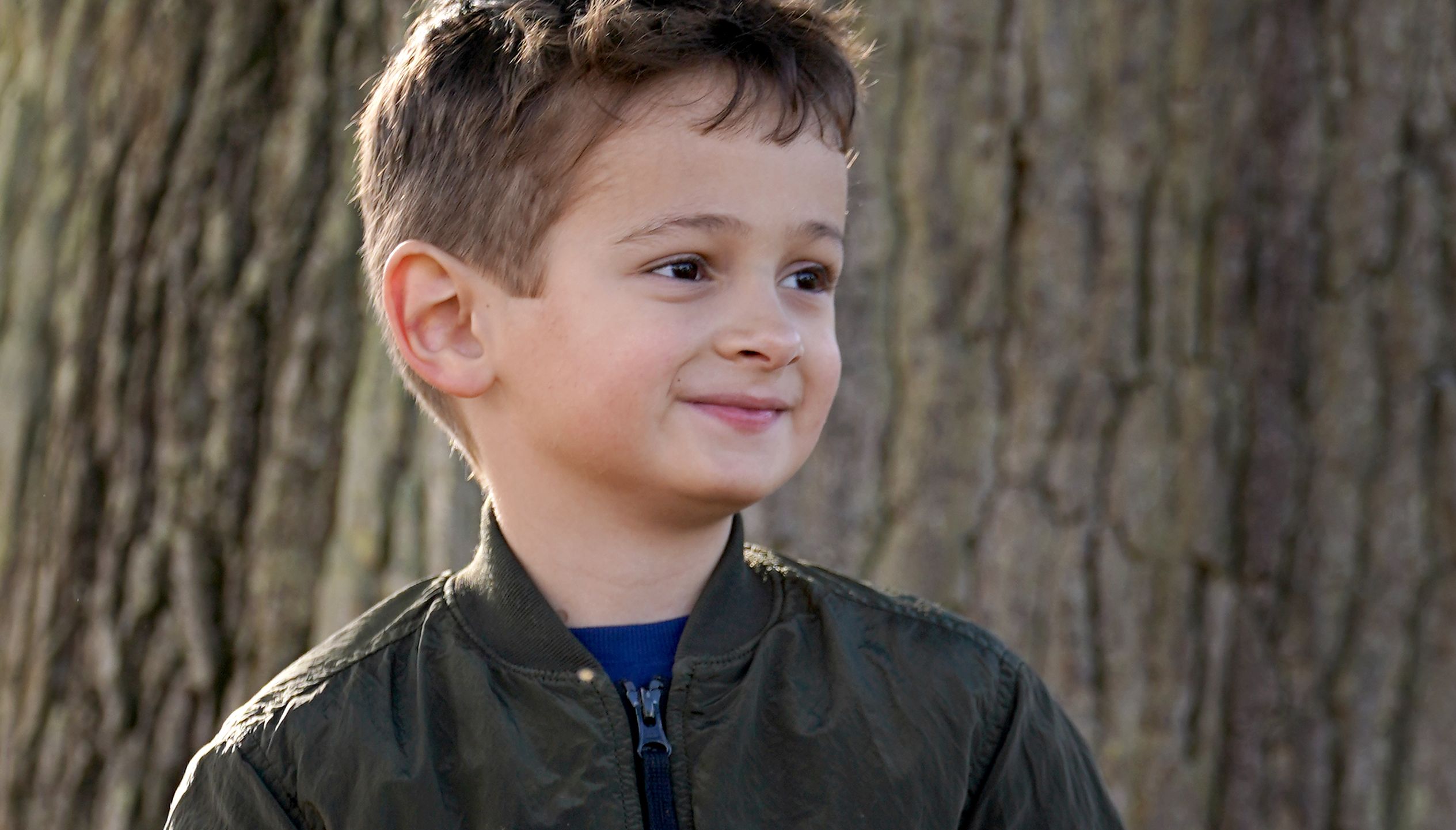 Liam Scott plays near his home in Edenbridge, Kent.