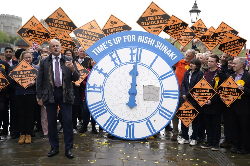 Liberal Democrat leader Sir Ed Davey addressed supporters near Windsor Castle after flipping the council with net gains of 13