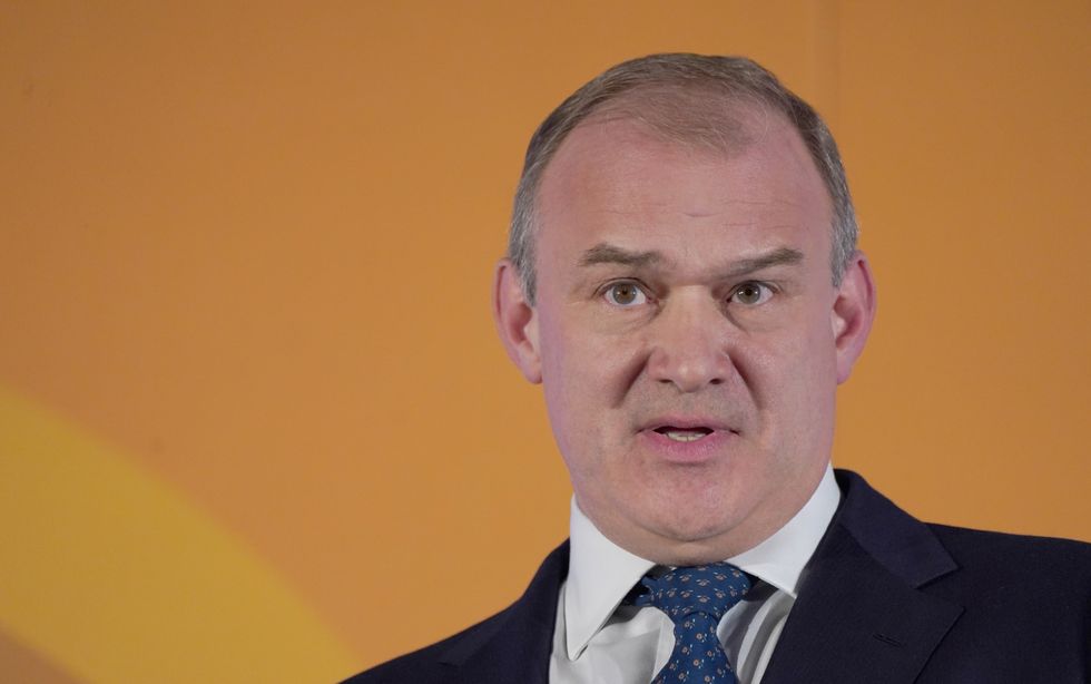 Liberal Democrat leader Sir Ed Davey arriving to give his keynote address at One Canada Square in east London, to his his party's annual Lib Dem conference which is being held virtually this year. Picture date: Sunday September 19, 2021.