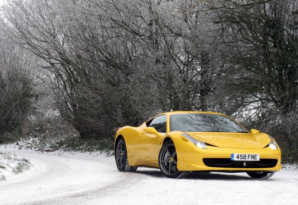 Licence plate on yellow ferrari