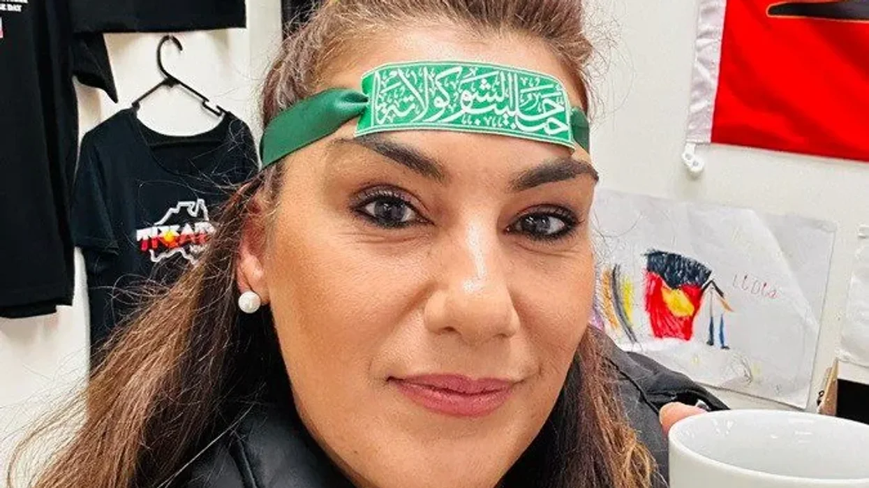 Lidia Thorpe in a Hamas-style headband