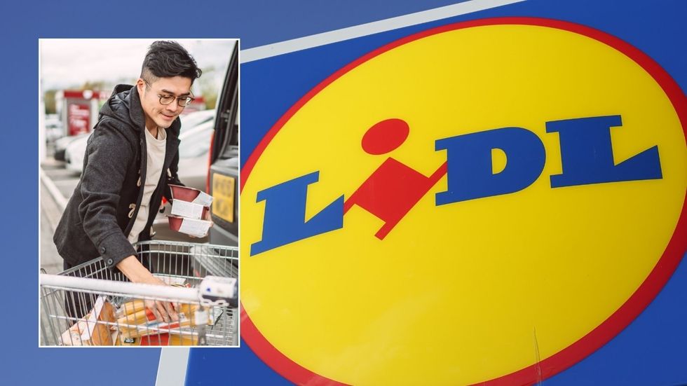 Lidl and man shopping