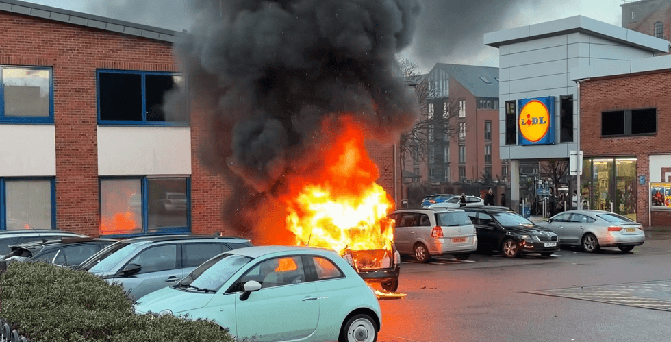 Lidl car park fire