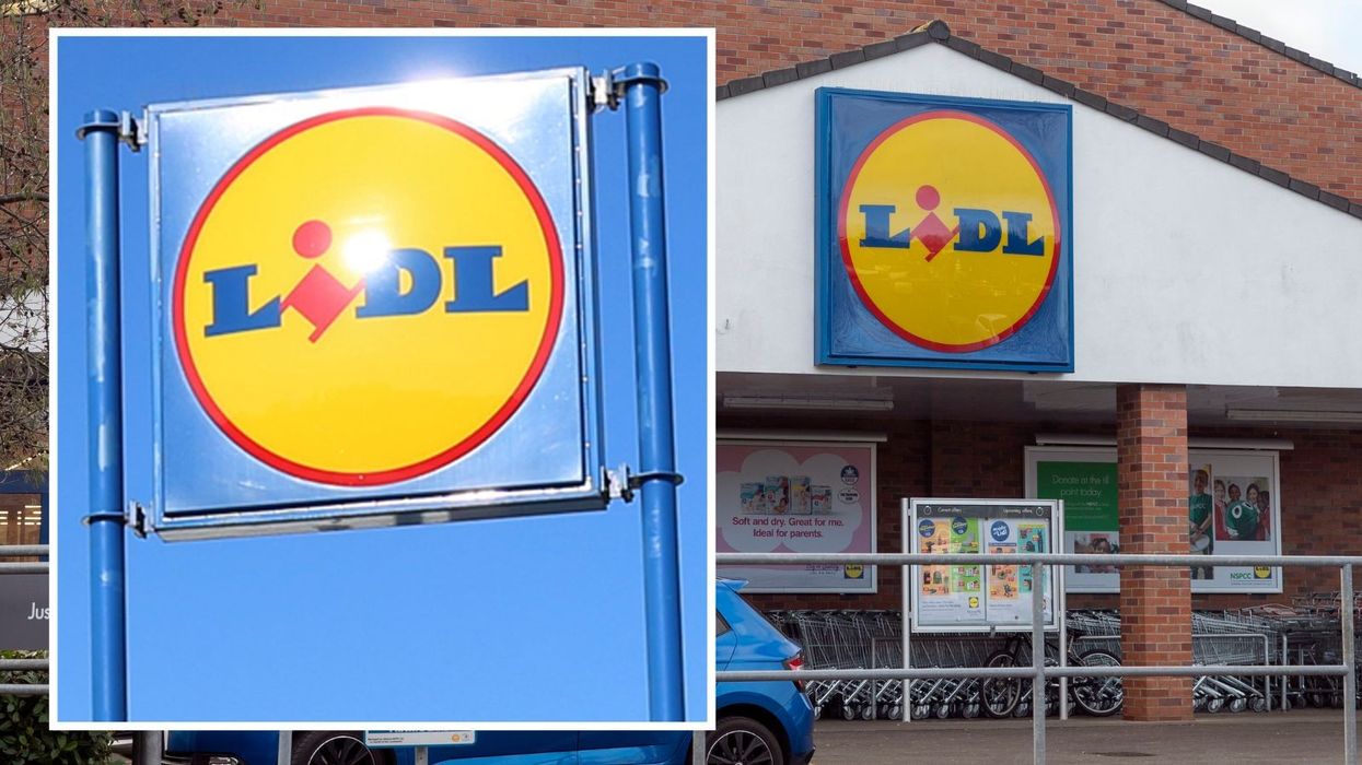 Lidl GB logo outside supermarket stores
