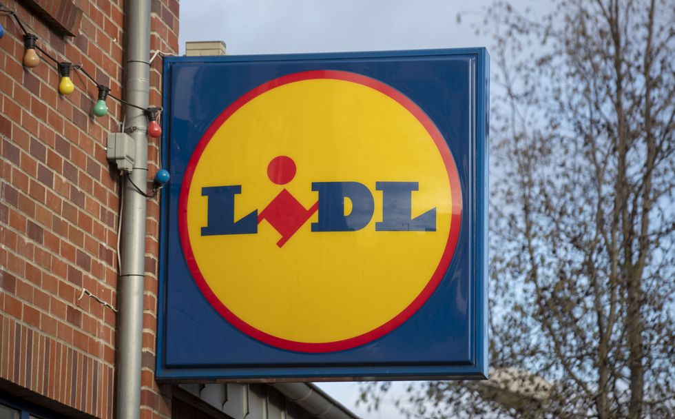 Lidl logo in pictures outside store