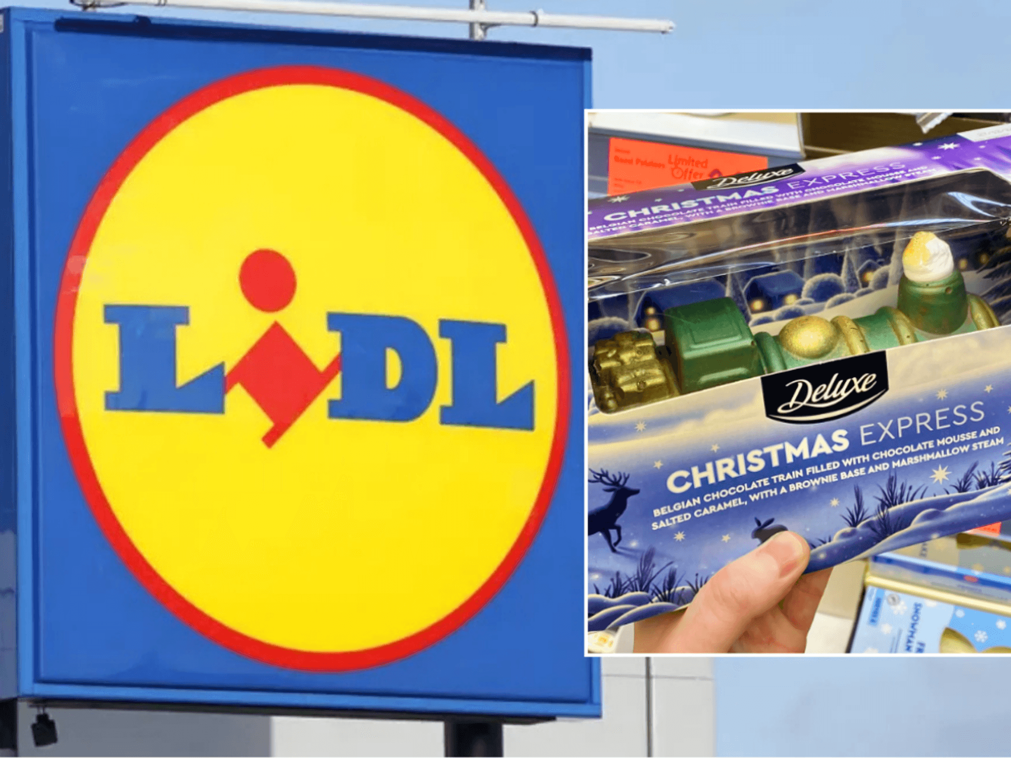 Lidl sign / Christmas dessert