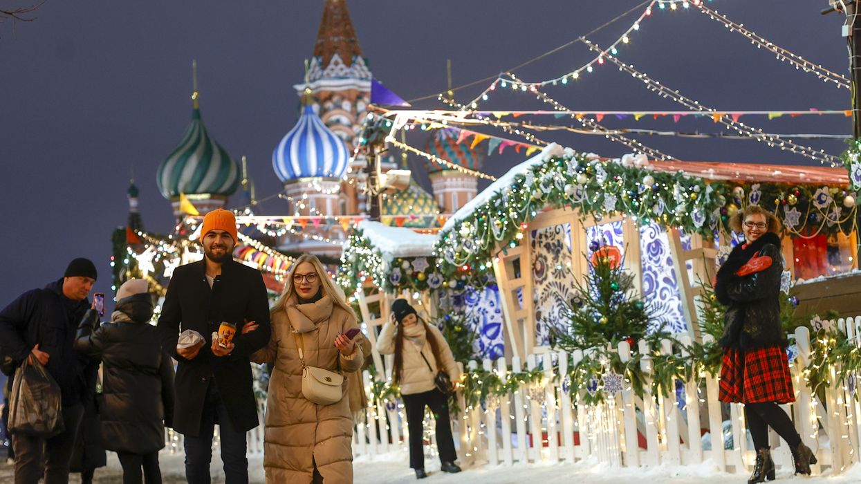 : Light decorations installed for the coming new year in Moscow, Russia