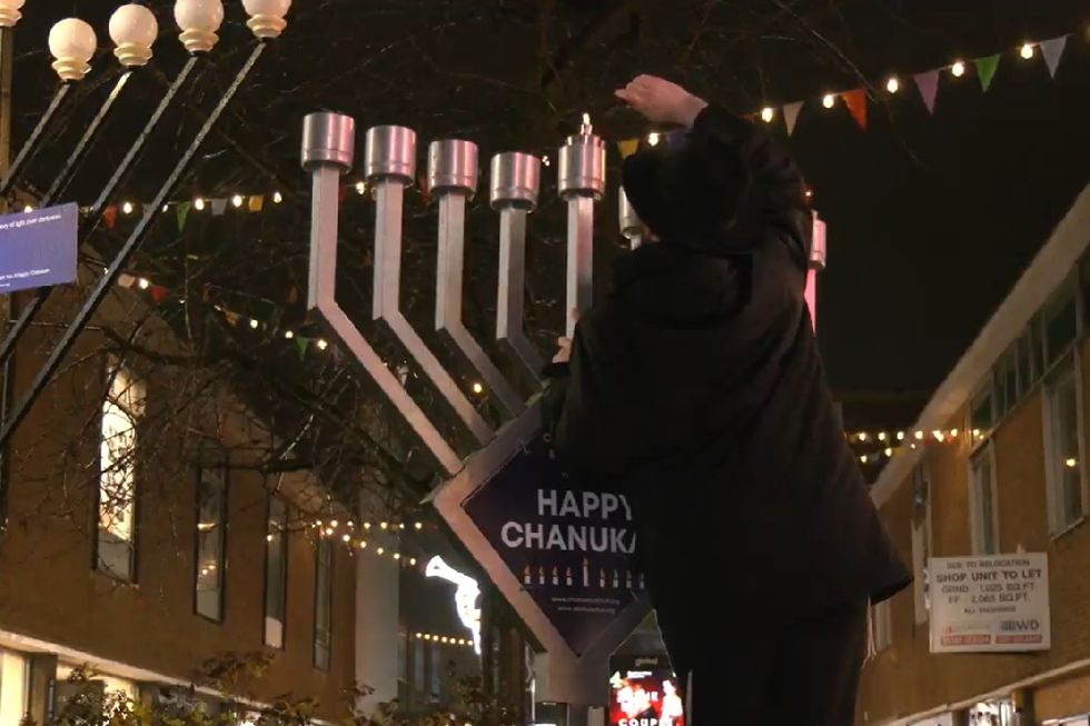 Lighting of a menorah