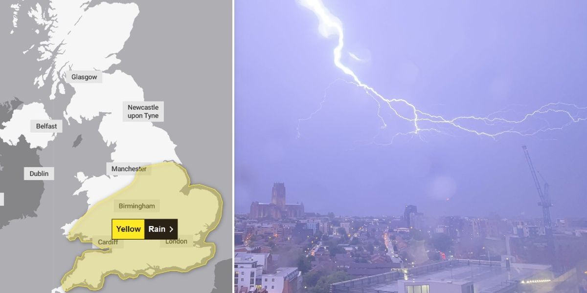 NextImg:Met Office issues yellow weather warning as 'thundery rain' to strike seven UK regions for 21 hours
