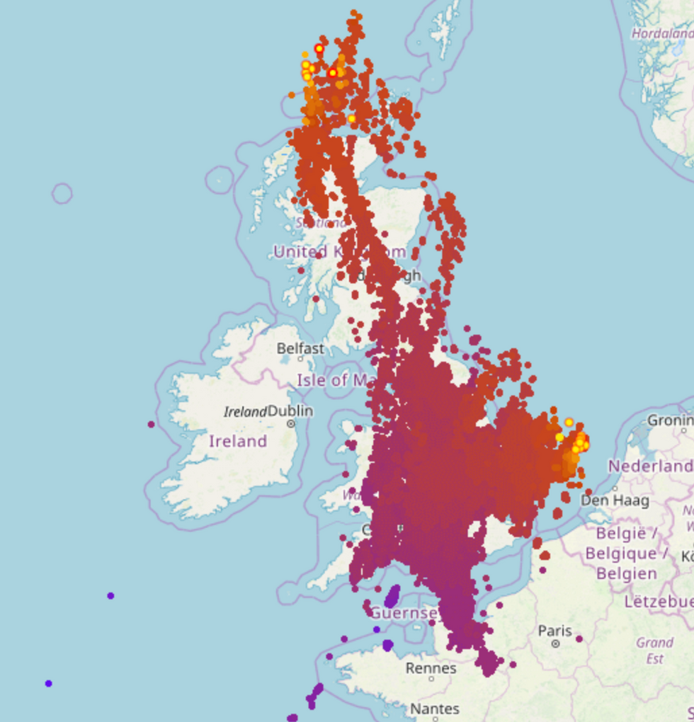 Lightning strikes UK