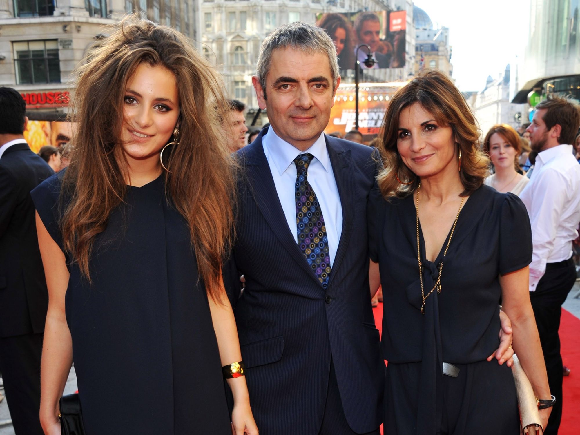 Lily Sastry, Rowan Atkinson and Sunetra Sastry