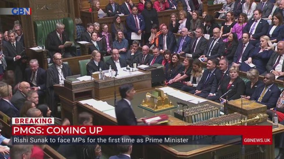 Lindsay Hoyle warns MPs ‘don’t damage the furniture’ as cheers ring out during Rishi Sunak’s first PMQs as PM