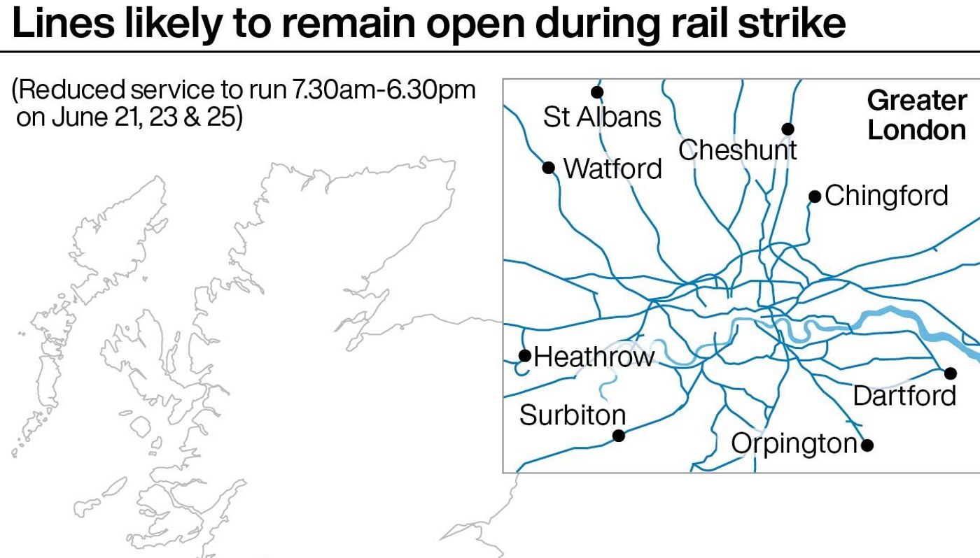 Lines likely to remain open during rail strike