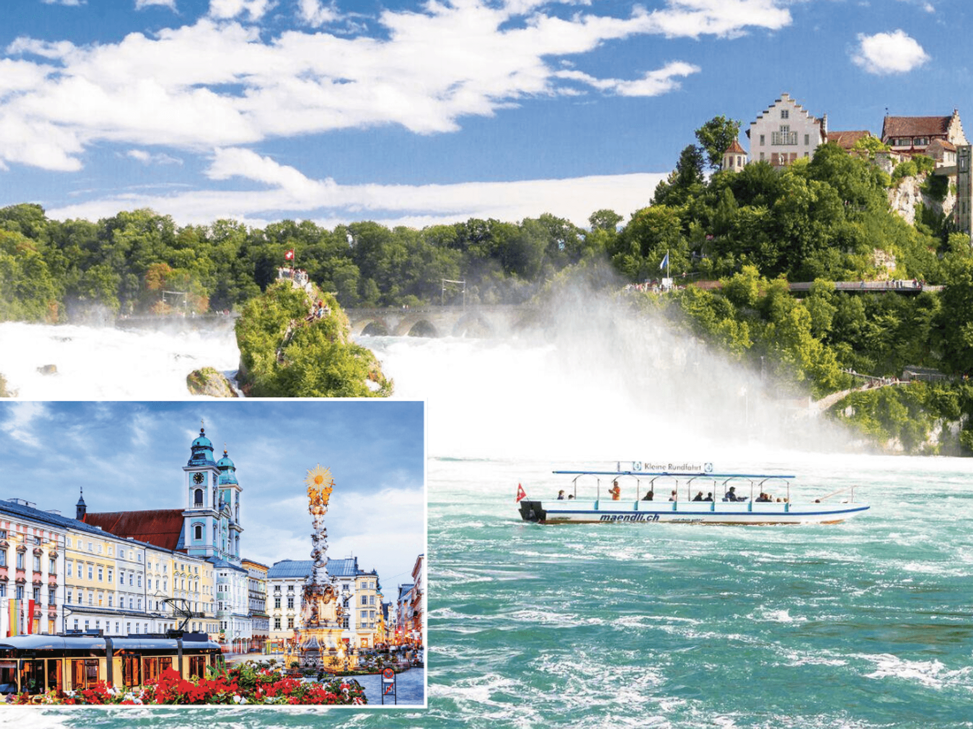 Linz city tour / Rhine Europe's biggest waterfall