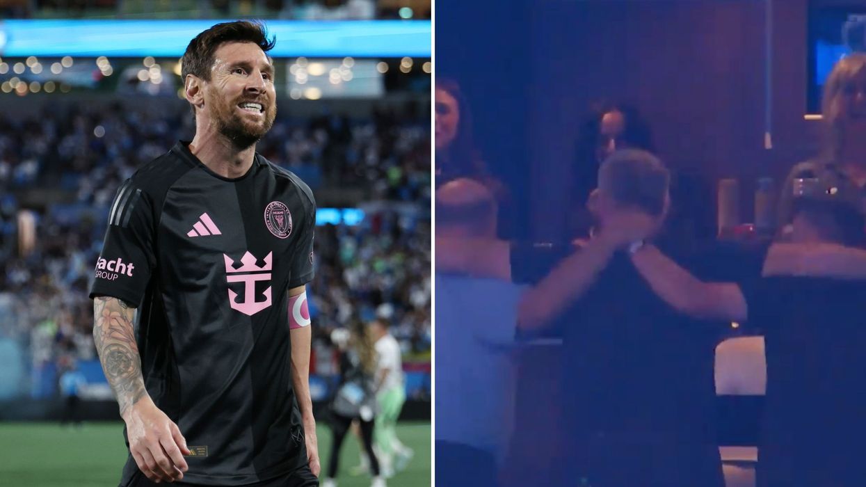 Lionel Messi misses Panenka penalty as former Premier League boss spotted celebrating in the stands