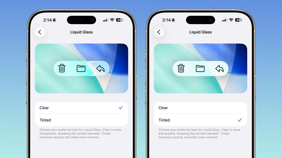 Liquid Glass editing abilities in Settings