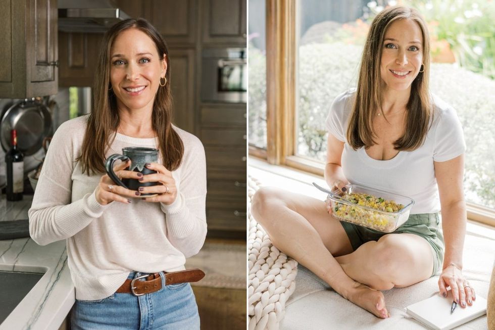 Lisa holding mug / Lisa eating healthy meal